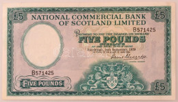 Skócia 1959. 5P "National Commercial Bank Of Scotland" T:F Szép Papír Scotland 1959. 5 Pounds "National Commercial Bank  - Unclassified