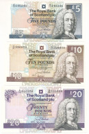 Skócia 1993. 10P "Royal Bank Of Scotland" + 1993. 20P "Royal Bank Of Scotland" + 1994. 5P "Royal Bank Of Scotland" T:AU, - Sin Clasificación