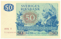 Svédország 1976. 50K "Y 785041 *" Pótkiadás T:XF Sweden 1976. 50 Kronor "Y 785041 *" Replacement Note C:XF - Unclassified