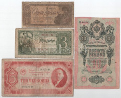 7db-os Vegyes Német és Szovjet Bankjegy Tétel, Közte Német Birodalom 1910. 1000M Piros Pecsét, Hétjegyű Sorszámmal T:F,V - Unclassified