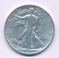 Amerikai Egyesült Államok 1945. 1/2$ Ag "Walking Liberty" T:F USA 1945. 1/2 Dollar Ag "Walking Liberty" C:F  Krause KM#1 - Non Classés