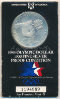 Amerikai Egyesült Államok 1983S 1$ Ag "XXIII. Nyári Olimpiai Játékok, Los Angeles" Eredeti, Sorszámozott Karton Díszcsom - Zonder Classificatie