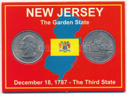 Amerikai Egyesült Államok 1999P 1/4$ Cu-Ni "New Jersey" (2db) Karton Díszlapon T:UNC Patina USA 1999P 1/4$ Cu-Ni "New Je - Non Classés