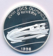 Andorra 1997. 2D Ag "Téli Olimpia, Nagano - Bob" Kapszulában T:PP Kis Folt Andorra 1997. 2 Diners Ag "Winter Olympics, N - Ohne Zuordnung