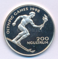 Bhután 1996. 200Ng Ag "Téli Olimpia 1998, Nagano" Kapszulában T:PP Folt Bhutan 1996. 200 Ngultrum Ag "Winter Olympics 19 - Unclassified