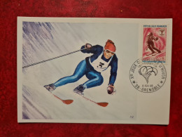 FDC 1968 MAXI  JEUX OLIMPIQUES GRENOBLE  LE SLALOM - 1960-1969