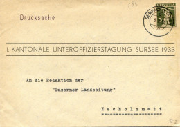 Sempach Station 5 V 33 _ Kantonale Unteroffizierstagung Sursee 1933 - Luzerner Landzeitung - Covers & Documents