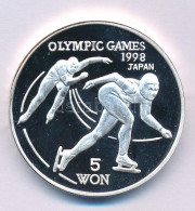 Észak-Korea 1997. 5W Ag "Téli Olimpia 1998, Nagano - Gyorskorcsolya" Kapszulában T:PP North Korea 1997. 5 Won Ag "Winter - Unclassified
