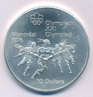 Kanada 1974. 10$ Ag "Montreali Olimpia - Lacrosse" Kapszulában T:UNC Canada 1974. 10 Dollars Ag "Montreal Olympic Games  - Ohne Zuordnung