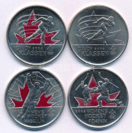 Kanada 2009. 25c Ni-acél "Olimpiai Arany Pillanatok" (4xklf) Forgalmi Emlékkiadások, Kapszulákban T:UNC,AU Canada 2009.  - Unclassified