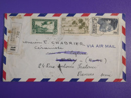 DL2 ETS OCEANIE  BELLE  LETTRE  RECO 1949   PAPEETE  A LERY REDISTR. A VANVES  FRANCE  ++1F ++ AFF. INTERESSANT+ - Storia Postale