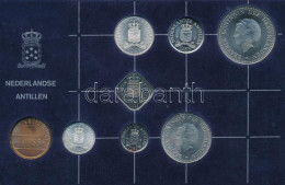 Holland Antillák 1985. 1c - 2 1/2G (7xklf) Forgalmi Sor + "Rijks Munt" Cu Zseton Műanyag Dísztokban T:UNC Netherlands An - Zonder Classificatie