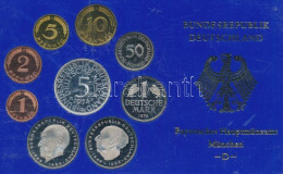 NSZK 1974D 1pf-5M (9xklf) Forgalmi Szett Műanyag Tokban T:PP Tokon Folt, Karc GFR 1974D 1 Pfennig - 5 Mark (9xdiff) Coin - Sin Clasificación