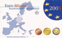 Németország 2005D 1c-2E (8xklf) Forgalmi Szett Műanyag és Papírtokban T:PP Germany 2005D 1 Cent - 2 Euro (8xdiff) Coin S - Unclassified