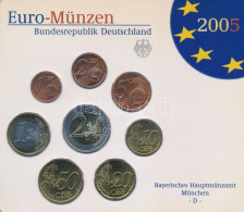 Németország 2005D 1c-2E (8xklf) Forgalmi Szett Műanyag Tokban T:UNC Germany 2005D 1 Cent - 2 Euro (8xdiff) Coin Set In P - Unclassified