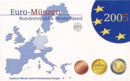 Németország 2005F 1c-2E (8xklf) Forgalmi Szett Műanyag és Papírtokban T:PP Germany 2005F 1 Cent - 2 Euro (8xdiff) Coin S - Unclassified