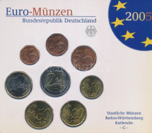 Németország 2005G 1c-2E (8xklf) Forgalmi Szett Műanyag Tokban T:UNC Germany 2005G 1 Cent - 2 Euro (8xdiff) Coin Set In P - Ohne Zuordnung