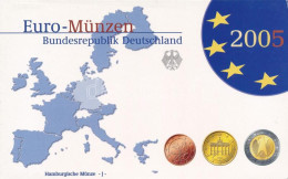 Németország 2005J 1c-2E (8xklf) Forgalmi Szett Műanyag és Papírtokban T:PP Germany 2005J 1 Cent - 2 Euro (8xdiff) Coin S - Unclassified