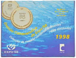 Portugália 1998. 1E-200E (7xklf) + 200E "Expo 98" Forgalmi Sor, Karton Dísztokban, Külső Tok Kissé Sérült T:BU Portugal  - Sin Clasificación