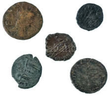 Római Birodalom 5db-os Bronz érmetétel T:VF,F Roman Empire 5pcs Bronze Coin Lot C:VF,F - Ohne Zuordnung