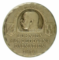 Osztrák-Magyar Monarchia 1916. "Bosznia-Hercegovina Dalmácia - Világháború 1914-1915" Fém Lemezjelvény, Hátoldalon "ATEL - Zonder Classificatie