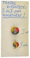 Belgium 1958. "Munka Kitüntetés" 2xklf Rozetta T:XF Patina, Kis Zománchiba Belgium 1958. "Labour Decoration" 2xdiff Rose - Zonder Classificatie