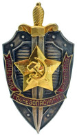 Szovjetunió 1988. "Kiváló Állambiztonsági Bizottság (KGB) Dolgozó" Aranyozott, Ezüstözött, Részben Zománcozott Cu Kitünt - Unclassified