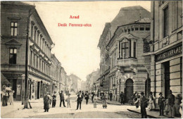 * T3 Arad, Deák Ferenc Utca, Gyógyszertár, üzletek. Kerpel Izsó Kiadása / Street View, Pharmacy, Shops (r) - Ohne Zuordnung