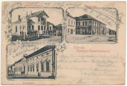 T2/T3 1903 Gyergyószentmiklós, Gheorgheni; Csendőrlaktanya, Községház, Vákár Ház és üzlet / Gendarme Barracks, Town Hall - Unclassified