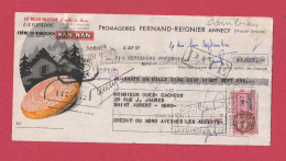 Lettre De Change FROMAGERIES FERNAND REIGNIER Annecy - Alimentaire