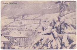 * T2/T3 1929 Szászkabánya, Németszászka, Sasca Montana; Látkép Télen, Szálloda / General View In Winter, Hotel (EK) - Unclassified