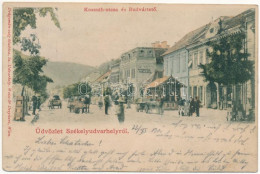T2/T3 1901 Székelyudvarhely, Odorheiu Secuiesc; Kossuth Utca, Budvártető, Schnapek Szálloda. Dragomán Kiadása / Street V - Non Classés