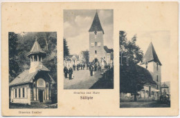 T2/T3 1944 Szelistye, Salistea Sibiului, Saliste; Biserica Eroilor, Biserica Cea Mare / Templomok / Churches (fl) - Non Classés