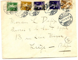 Lettre Avec Cachet De Zurich 1 II 14 Pour Liège Belgique - Fils De Tell N°123 124 125 Helvétia 121 - Covers & Documents