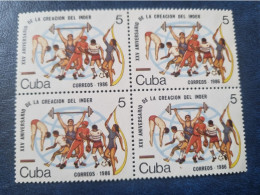 CUBA  NEUF  1986   CREACION  DEL  INDER  //  PARFAIT  ETAT  //  1er  CHOIX  // Bloc De 4 - Nuovi