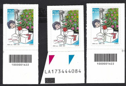 Italia 2014; Natale Laico Da € 0,95; 2 Francobolli A Barre Opposte + Alfanumerico. - Bar Codes