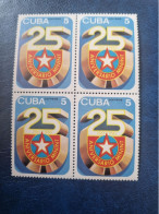 CUBA  NEUF  1986   ANI.  25  DEL  MININT  //  PARFAIT  ETAT  //  1er  CHOIX  // Bloc De 4 - Ungebraucht