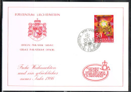 NOEL 118 - LIECHTENSTEIN N° 826 Noël Sur Carte De Voeux Des Postes - Lettres & Documents