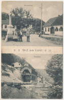 T2/T3 1913 Vaskő, Moravica-Eisenstein, Ocna De Fier; Hauptplatz, Röstöfen / Fő Tér, üzlet, Kemencék, Bánya, Iparvasút. F - Non Classés
