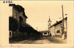T2/T3 1940 Zsibó, Jibou; Utca, Templom / Street, Church. Photo (EK) - Non Classés