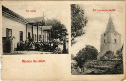 T3 1918 Berzéte, Brzotín; Református Templom, Paplak és Iskola / Calvinist Church, Rectory And School (szakadás / Tear) - Ohne Zuordnung