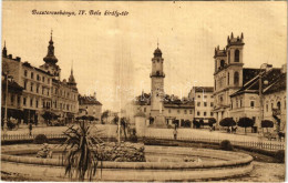 T3 1916 Besztercebánya, Banská Bystrica; IV. Béla Király Tér, Városháza. Havelka József Kiadása / Square, Town Hall (tűn - Ohne Zuordnung