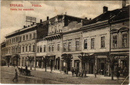 * T3 1912 Eperjes, Presov; Fő Utca, Fekete Sas Nagyszálló, üzletek. Divald Károly Fia Kiadása / Main Street, Hotel, Shop - Ohne Zuordnung