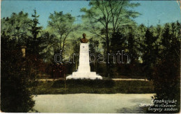 T3 1915 Érsekújvár, Nové Zámky; Sétatér és Czuczor Gergely Szobor. Adler József Kiadása / Promenade, Statue (EK) - Unclassified