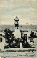 T3 1908 Érsekújvár, Nové Zámky; Kossuth Lajos Szobor, üzletek. Conlegner J. és Fia Kiadása / Statue, Monument, Shops (ko - Non Classés