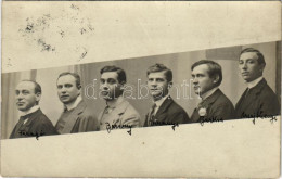 T2/T3 1909 Kassa, Kosice; Hivatalnokok: Faragó, Bársony, Virányi, Bartha és Majthényi / Officers. Photo (fl) - Ohne Zuordnung