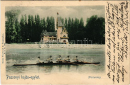 * T4 1899 (Vorläufer) Pozsony, Pressburg, Bratislava; Hajósegylet, Evezősök. Hardmuth E. Kiadása / Rowing Club, Rowers ( - Non Classés