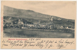 T3 1904 Szomolány, Smolenice; Látkép, Vár. Szidon Márk Kiadása / General View, Castle (ázott / Wet Damage) - Unclassified