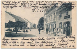 T2/T3 1903 Goszpics, Gospic; Glavna Ulica / Fő Utca, M. Kolacevic üzlete / Main Street, Shops (EK) - Ohne Zuordnung