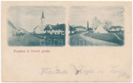 * T2/T3 1899 (Vorläufer) Ivanicsvár, Ivanic Grad; Utca, Szerb Ortodox Templom / Street View, Serbian Orthodox Church (Rb - Sin Clasificación